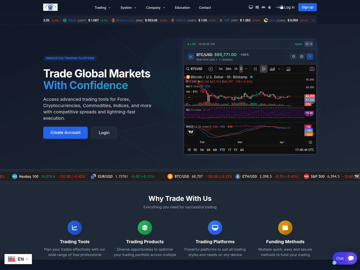 Screenshot von Globalchainunifiedcrypto