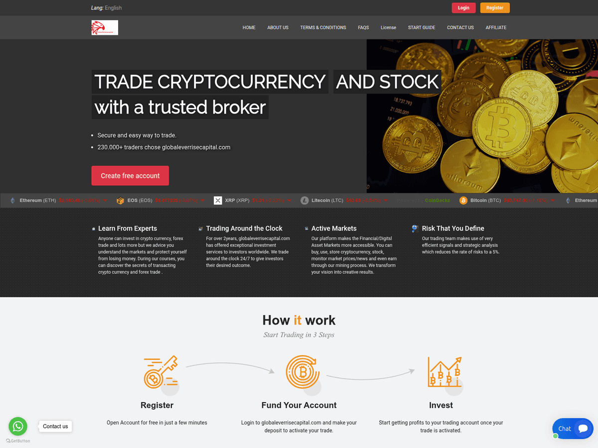 Screenshot von Globaleverrisecapital