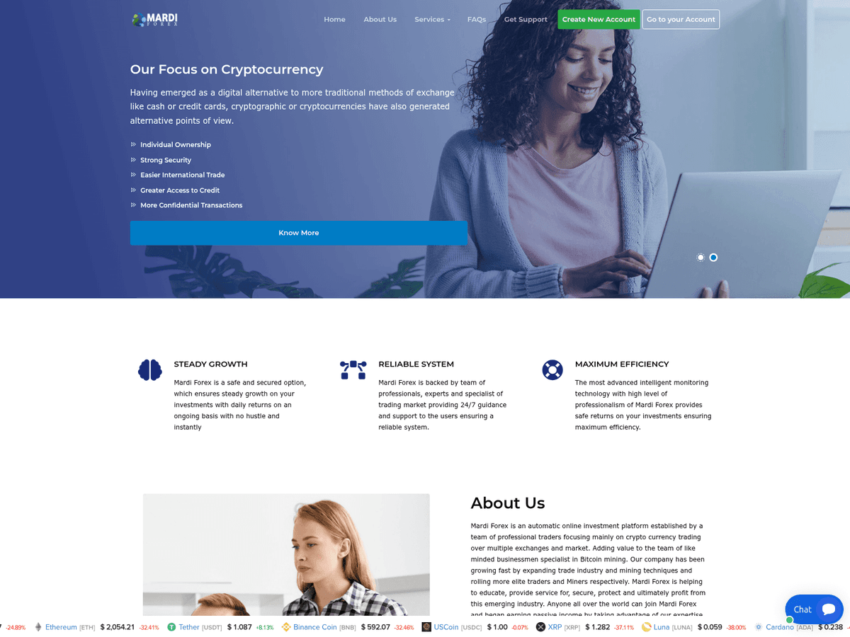 Screenshot der Webseite Mardiforex (mardiforex.net)