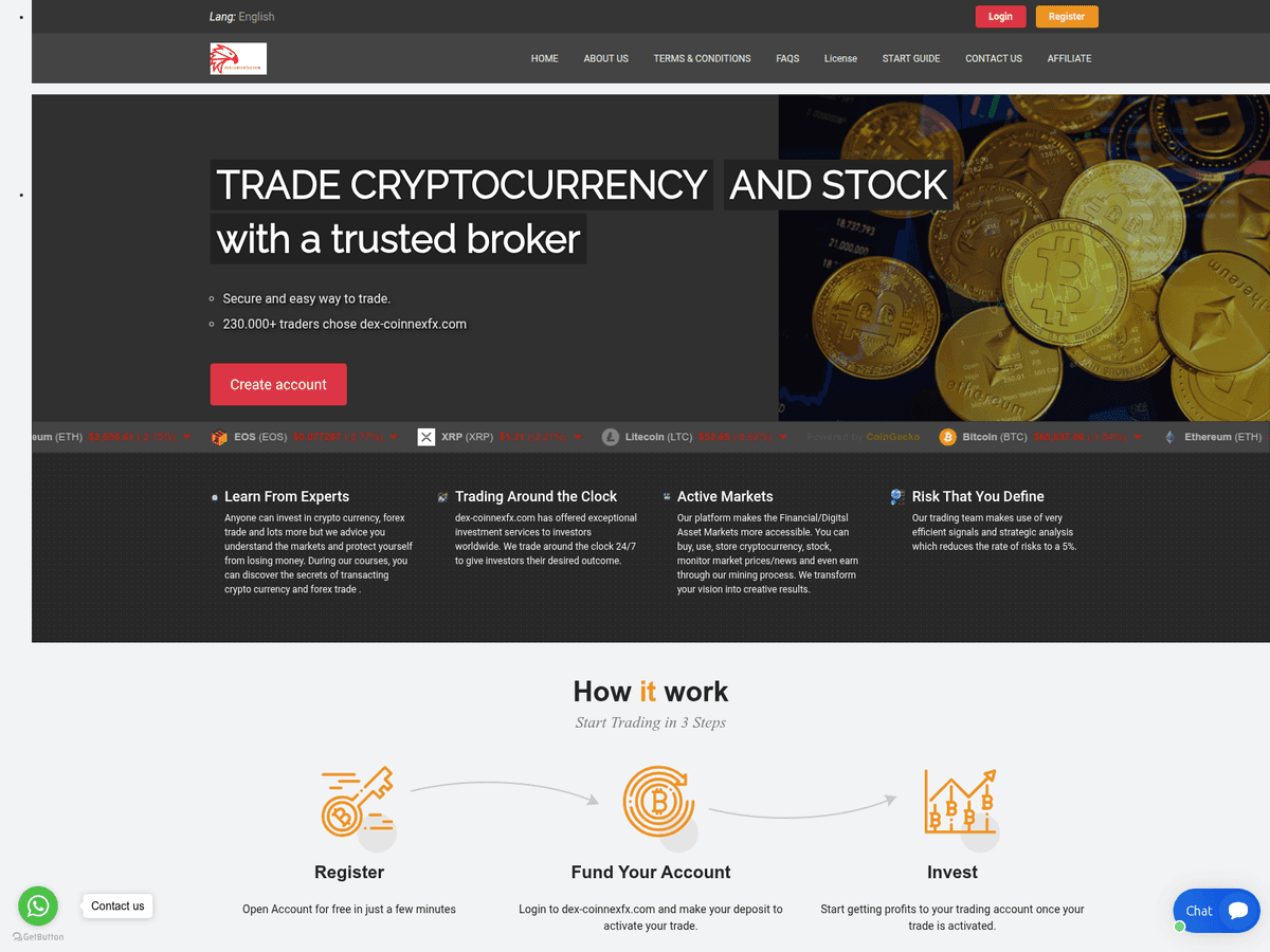 Screenshot von Dex Coinnexfx