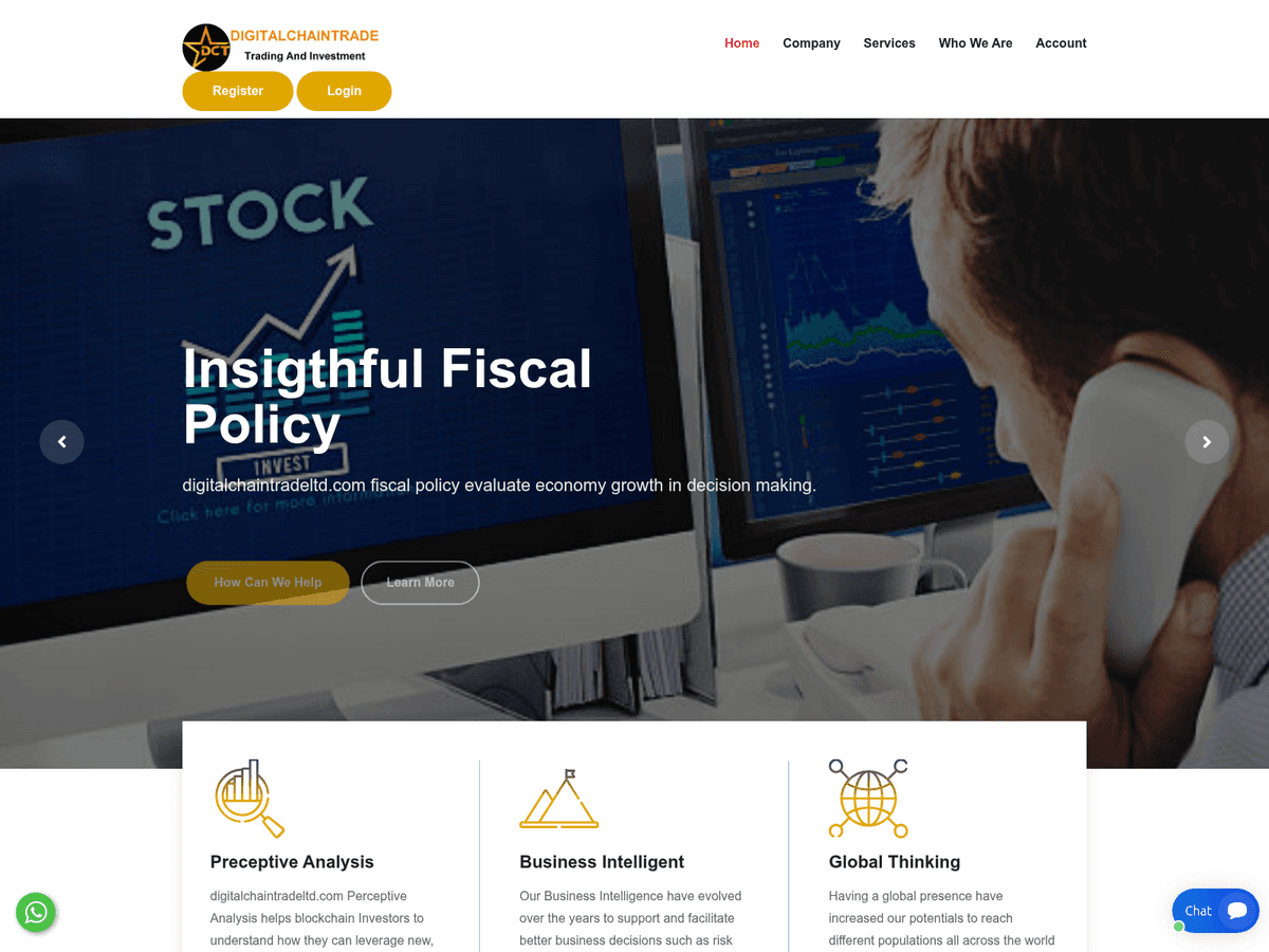 Screenshot von Digitalchaintradeltd