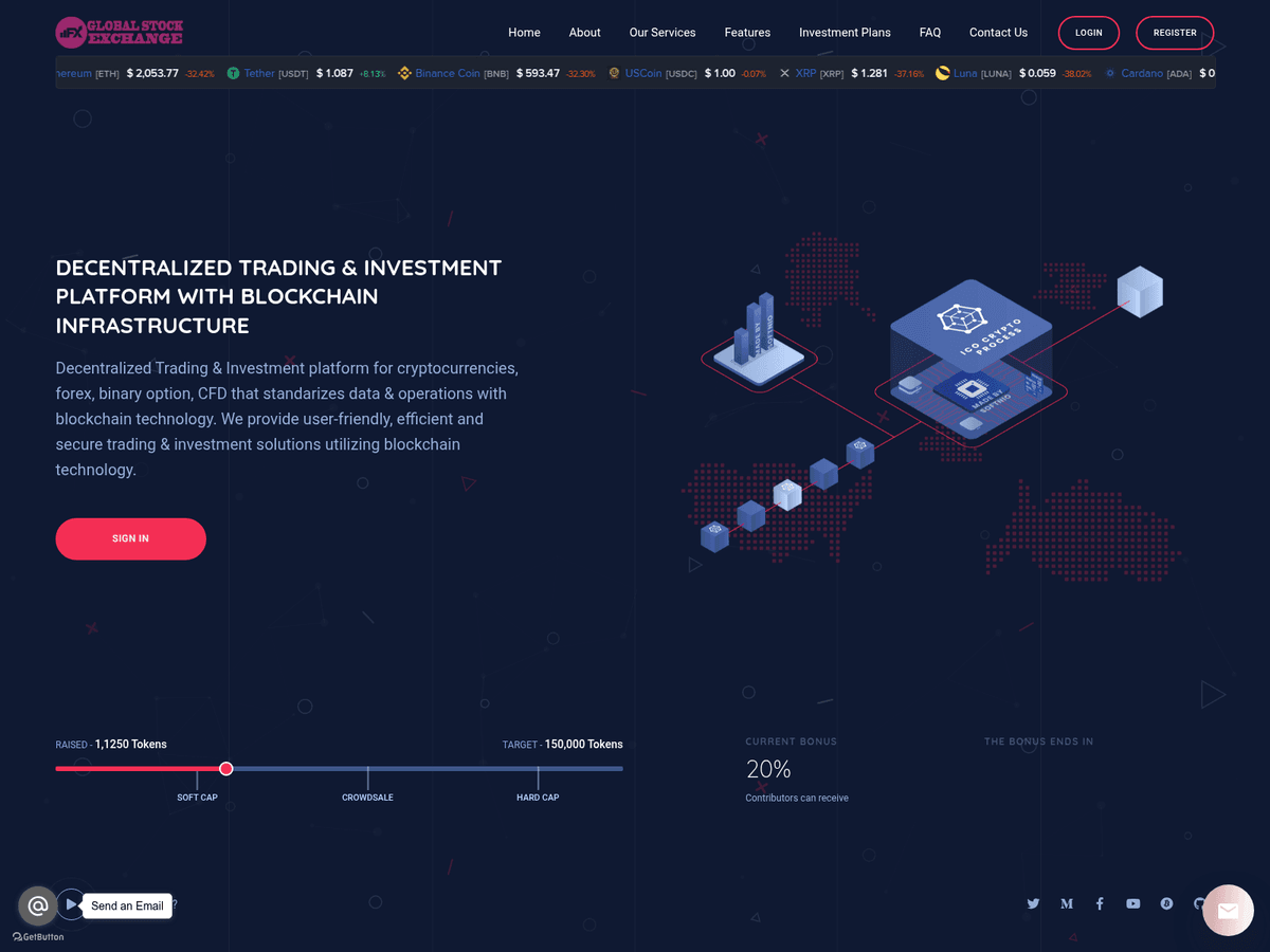 Screenshot von Globalstocksexchange