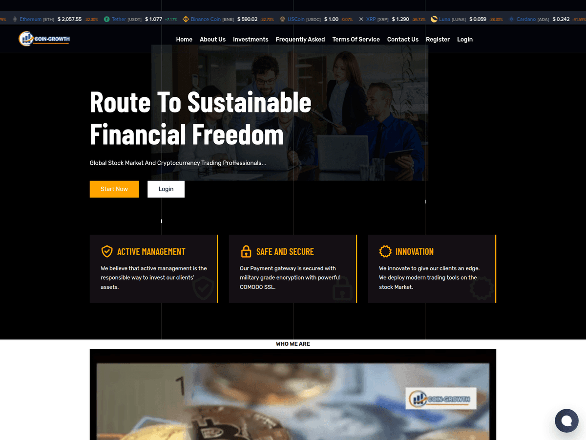 Screenshot von Coingrowthllc
