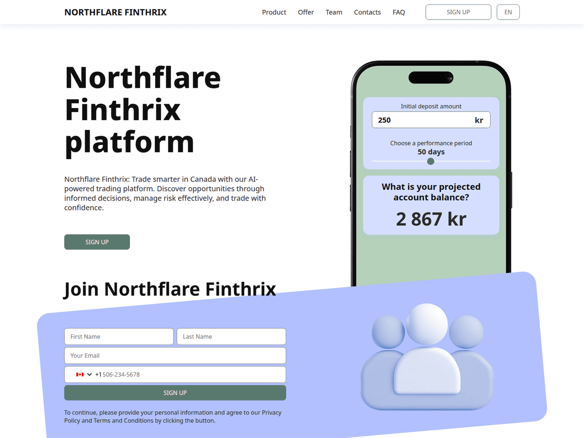 Screenshot von Northflare Finthrix