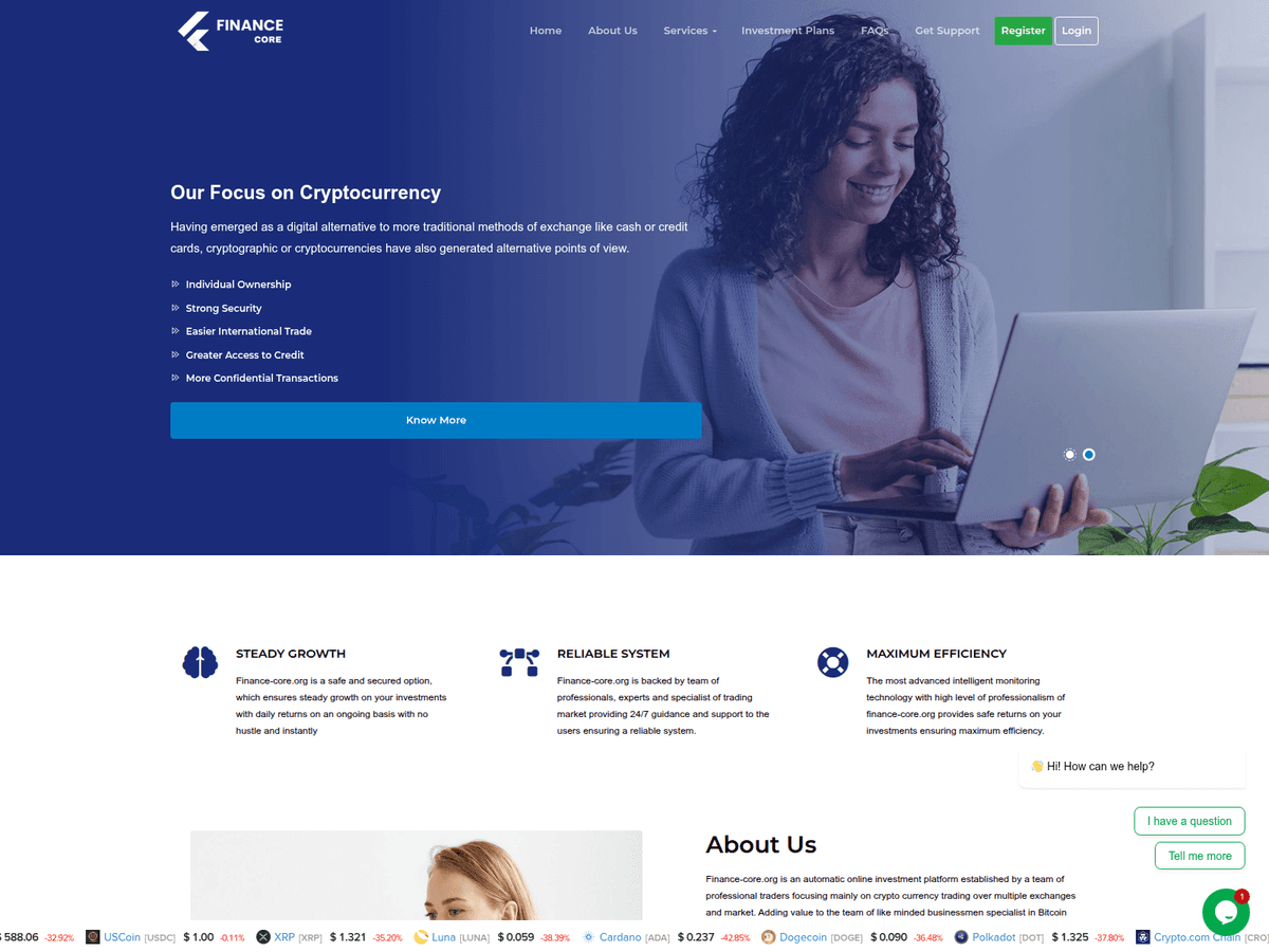 Screenshot von Finance Core