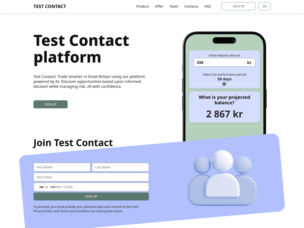 Screenshot der Webseite Testcontactprod (testcontactprod.best)