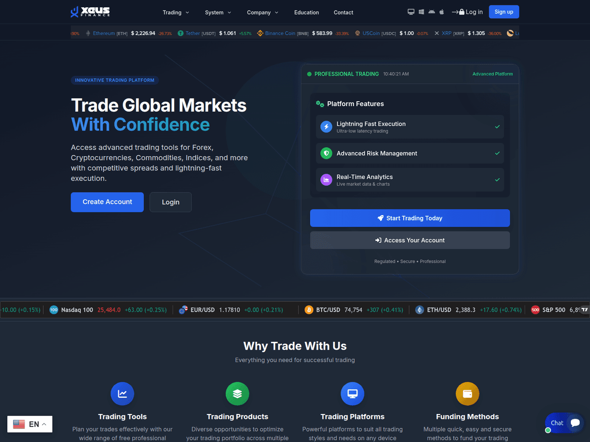 Screenshot von Xeusfinance