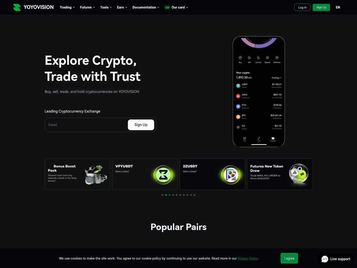 Screenshot der Webseite Yoyovision (yoyovision.io)
