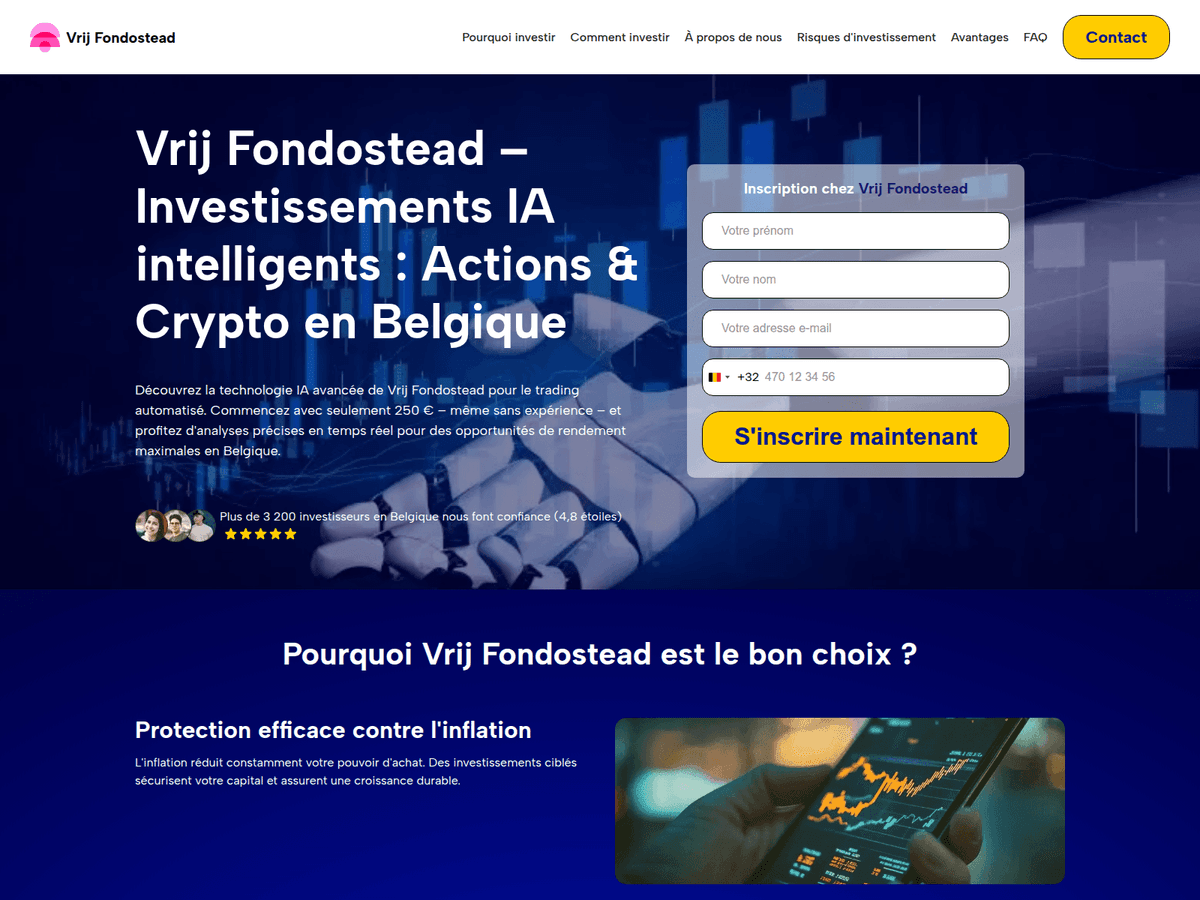 Screenshot der Webseite Vrij Fondostead (vrij-fondostead.net)