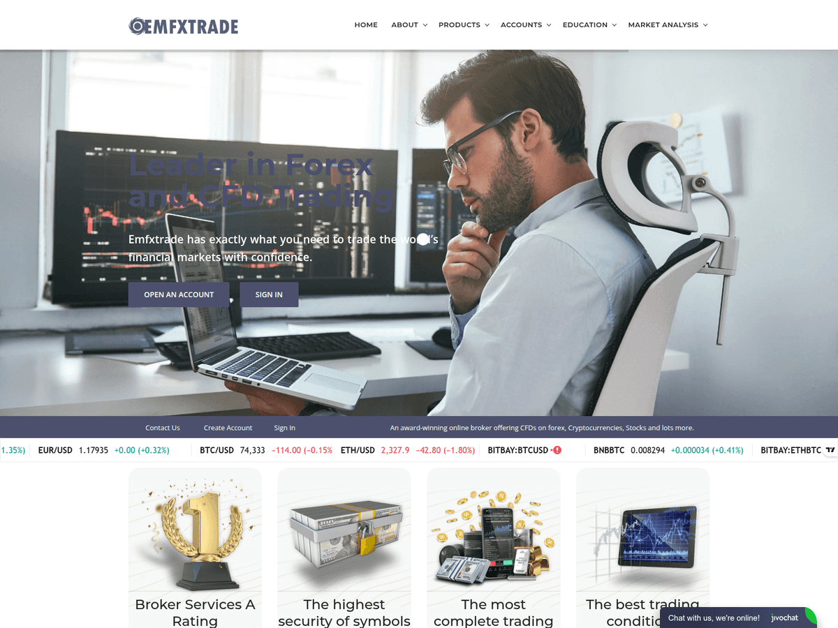 Screenshot von Emfxtrade