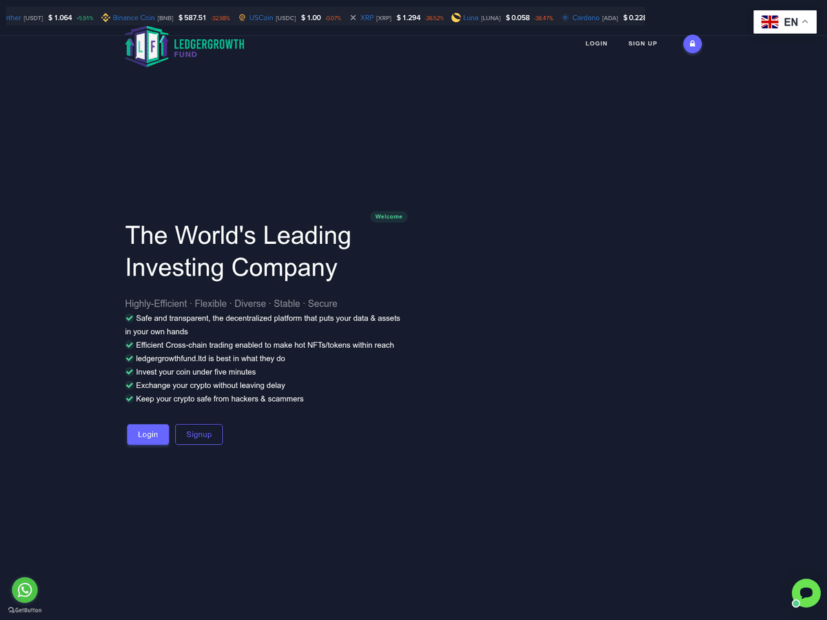 Screenshot von Ledgergrowthfund