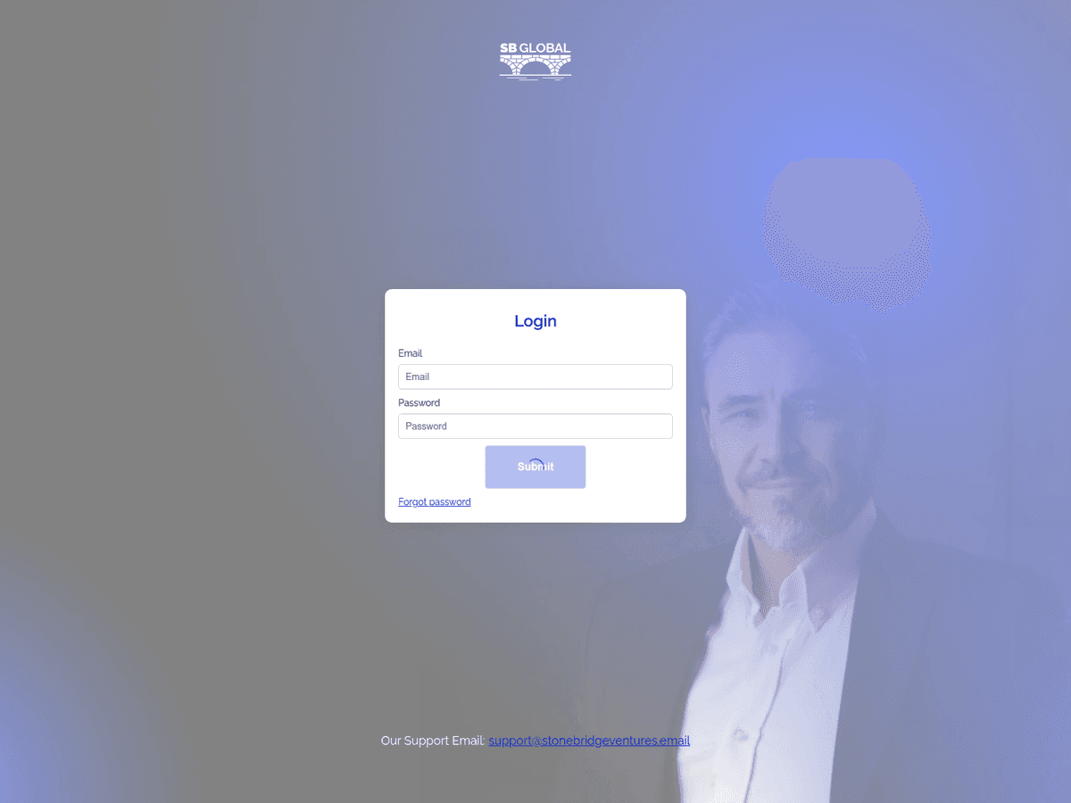 Screenshot der Webseite Sbglobal (sbglobal.io)