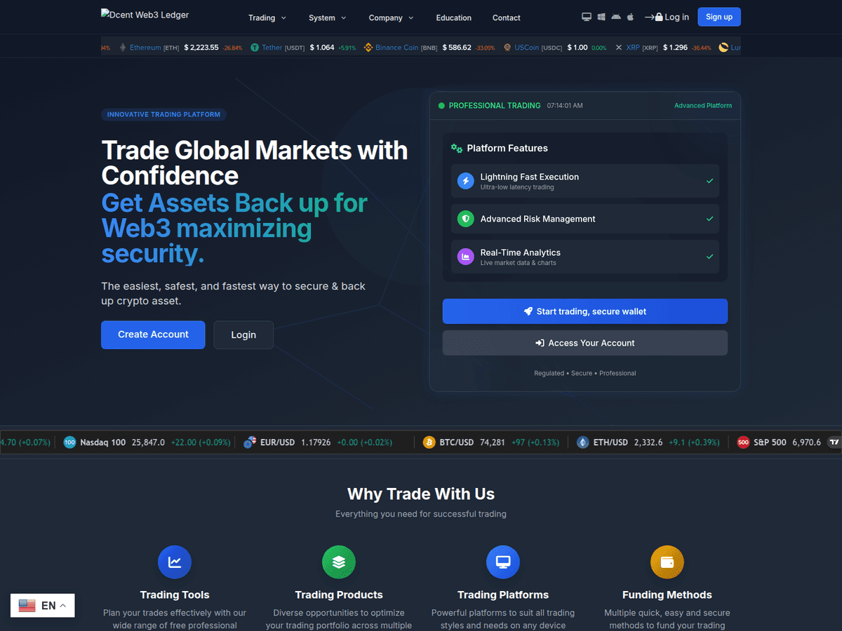 Screenshot von Dcentweb3ledger