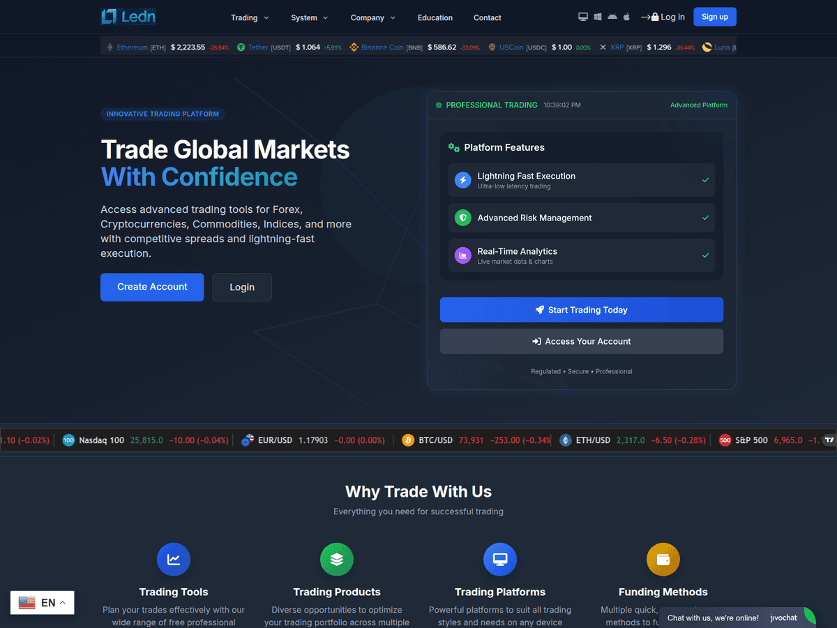 Screenshot von Ledncryptocompany