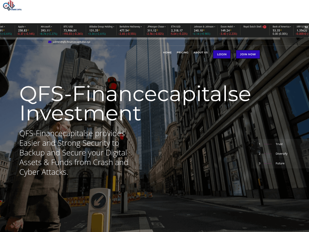 Screenshot der Webseite Qfs Financecapitalse (qfs-financecapitalse.xyz)