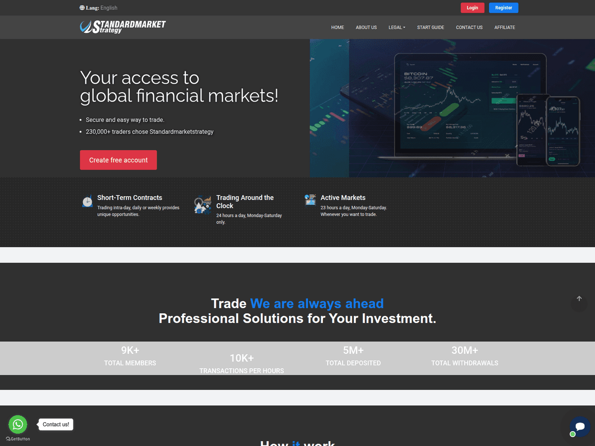 Screenshot von Standardmarketstrategy