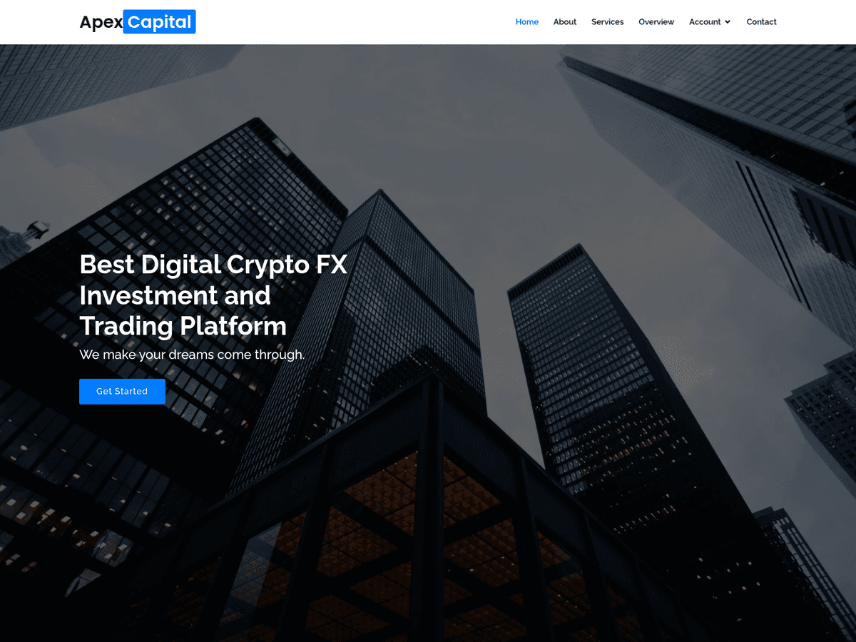 Screenshot der Webseite Apexcapitalmarket (apexcapitalmarket.net)