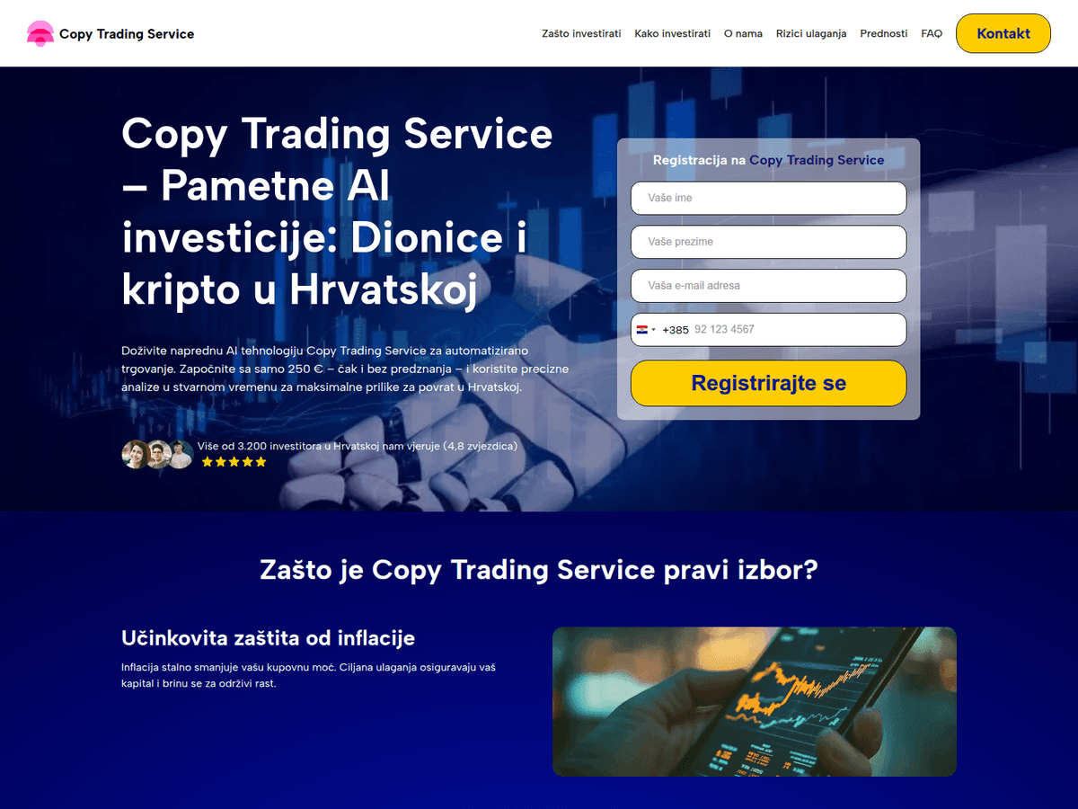 Screenshot von Copytradingservice