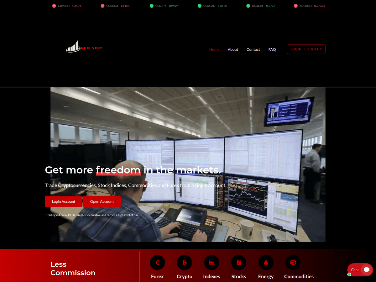 Screenshot der Webseite Nexatradesignal (nexatradesignal.live)