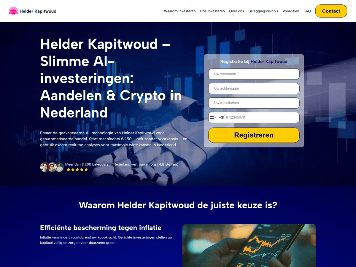 Screenshot der Webseite Helder Kapitwoud (helder-kapitwoud.nl)