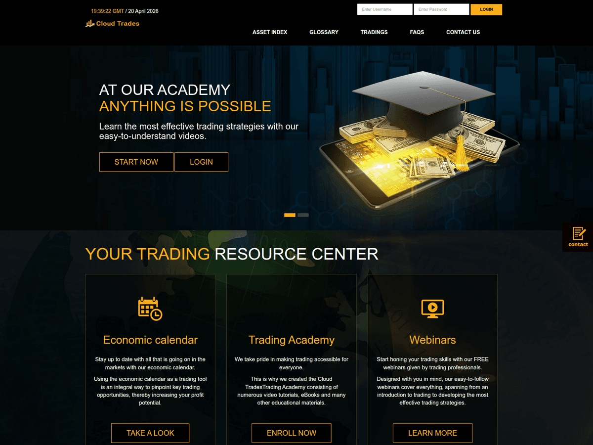 Screenshot von Cloudtrades