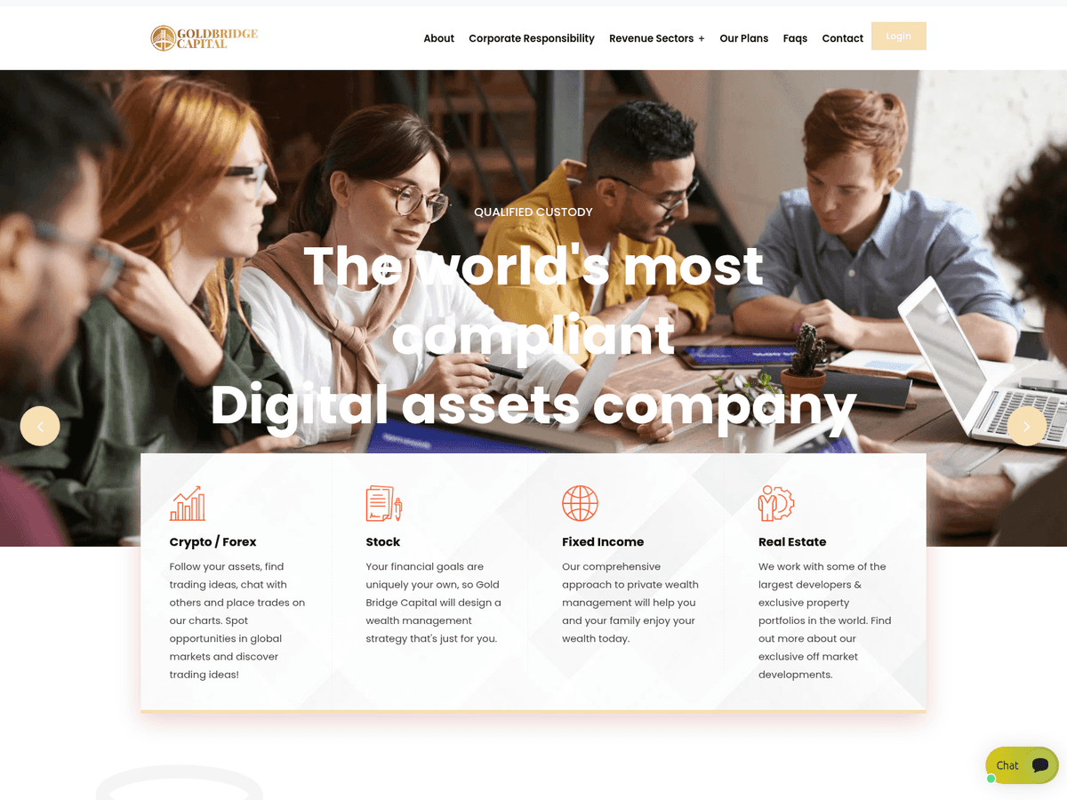 Screenshot der Webseite Goldbridgecapital (goldbridgecapital.org)