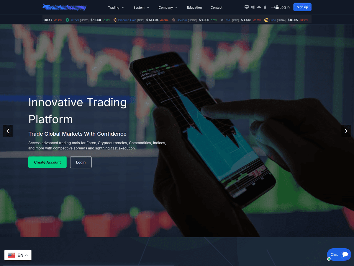 Screenshot von Evaluationfxcompany