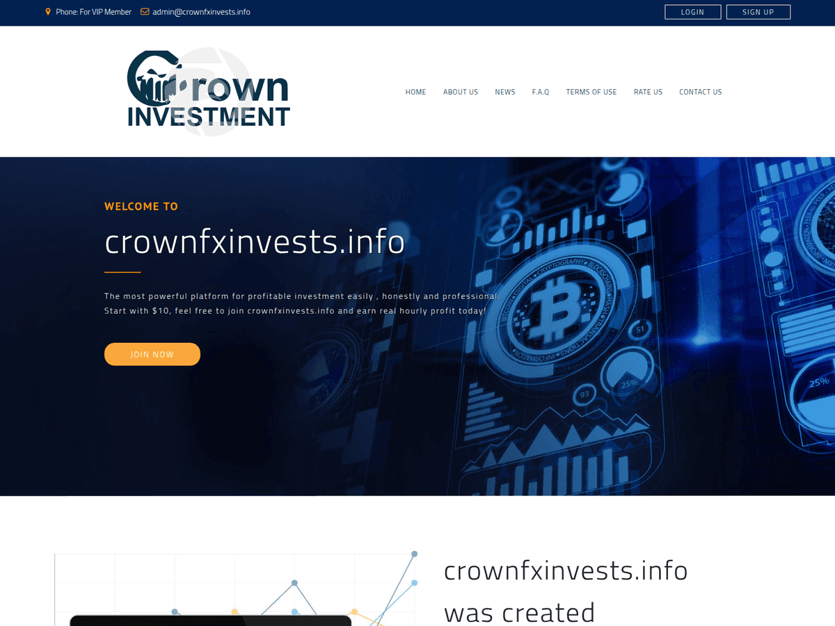 Screenshot der Webseite Crownfxinvests (crownfxinvests.info)