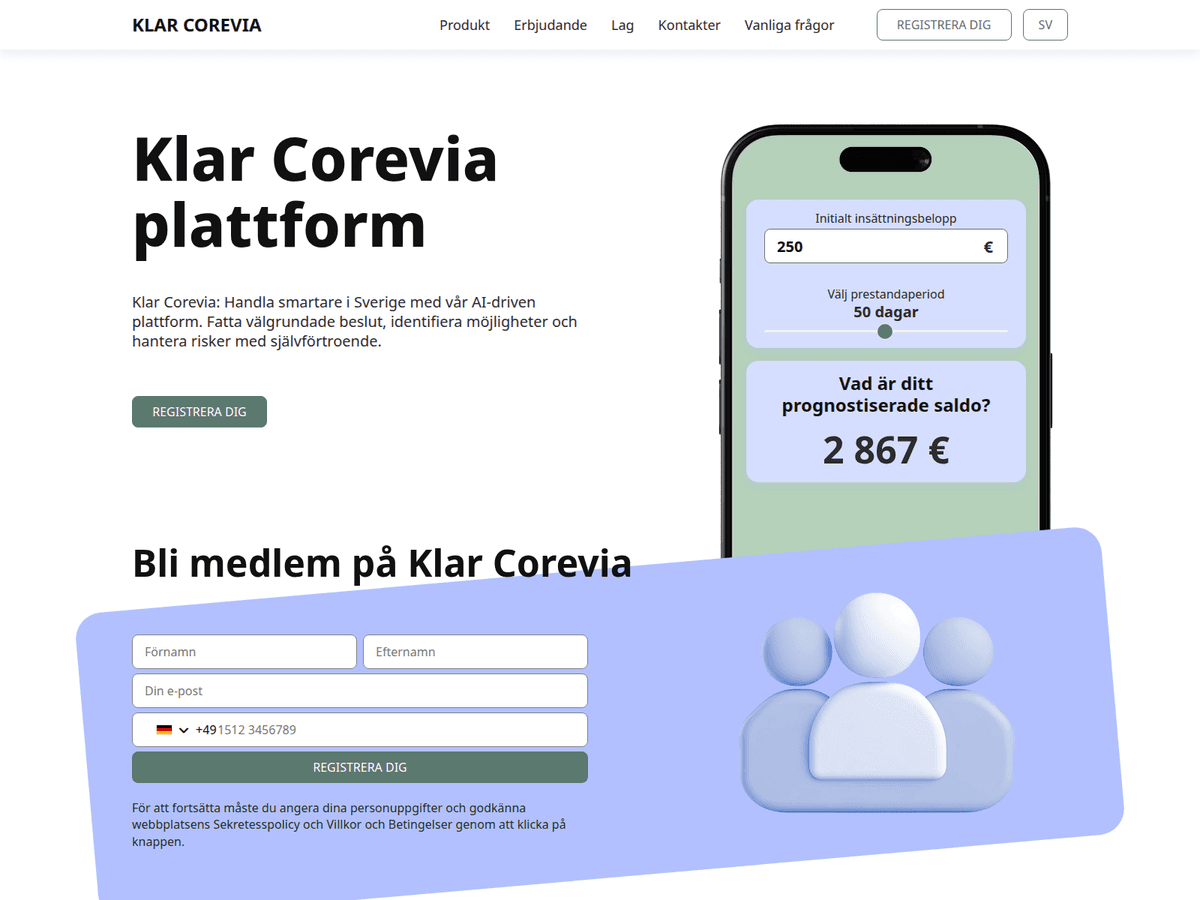 Screenshot von Klar Corevia