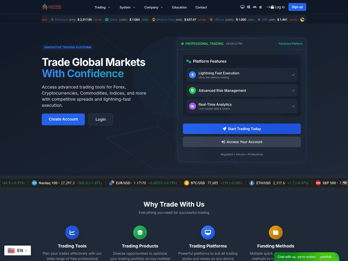 Screenshot der Webseite Alephsignaltrade (alephsignaltrade.live)