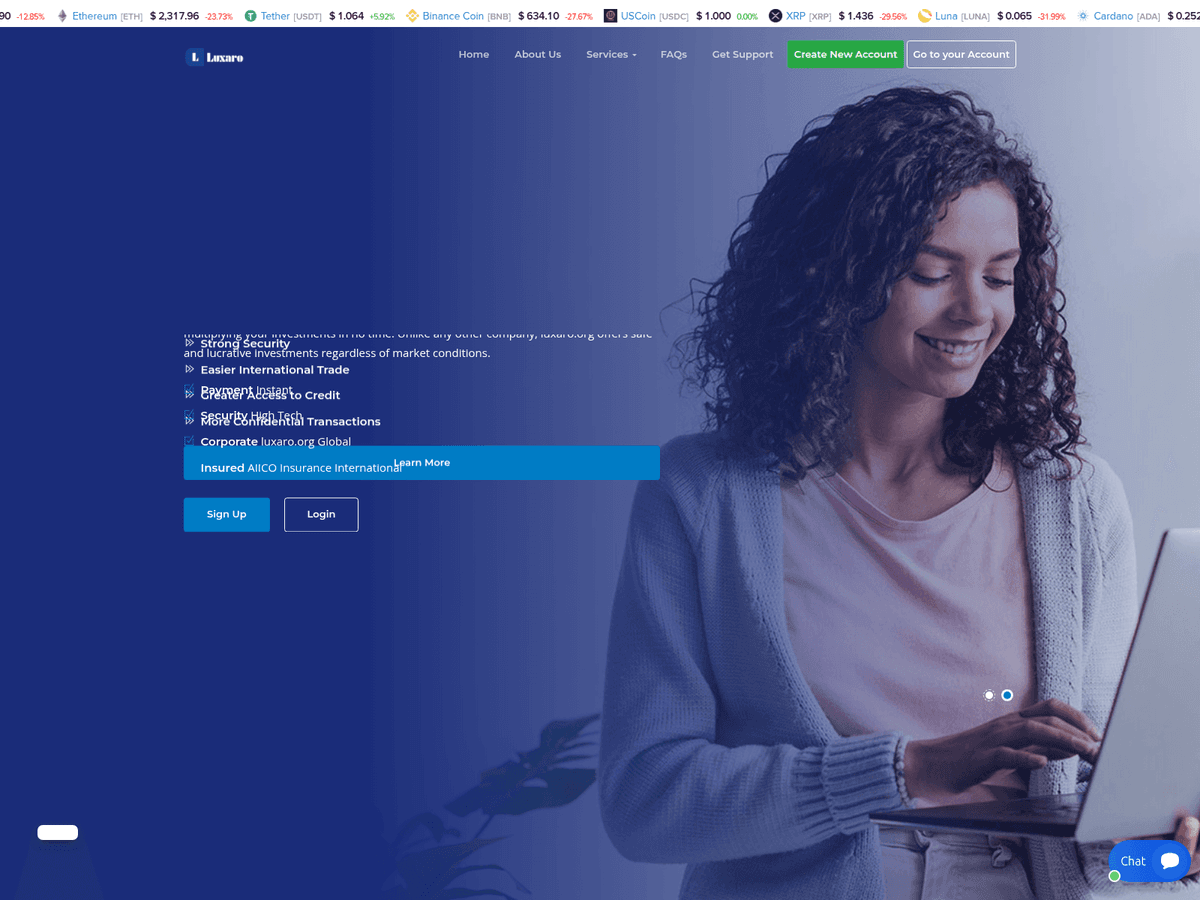 Screenshot der Webseite Luxaro (luxaro.org)