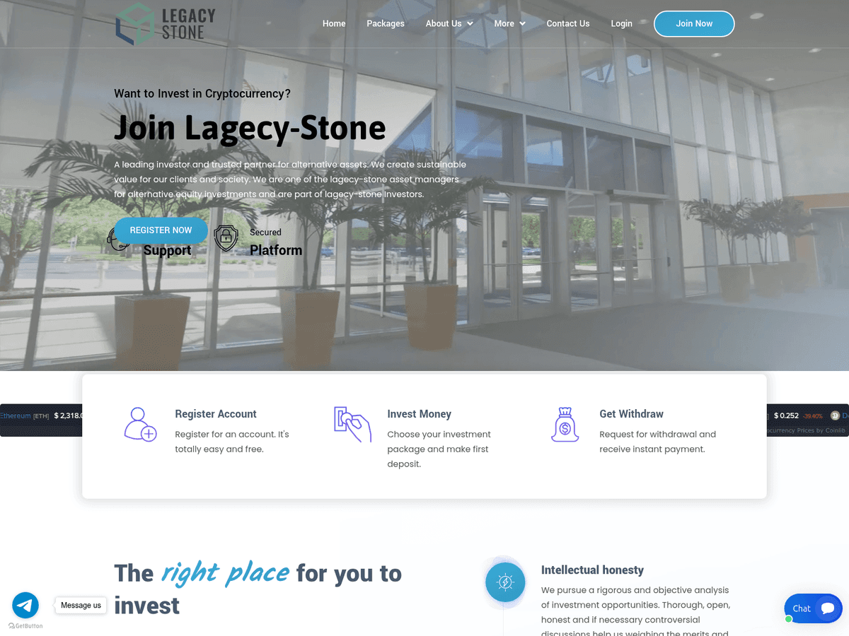 Screenshot der Webseite Lagecy Stone (lagecy-stone.org)
