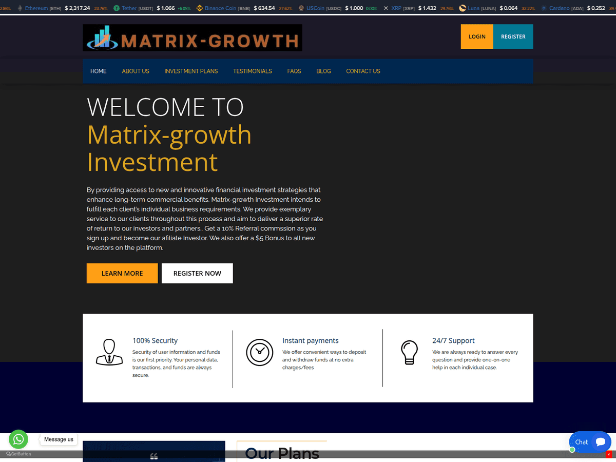 Screenshot von Matrix Growth