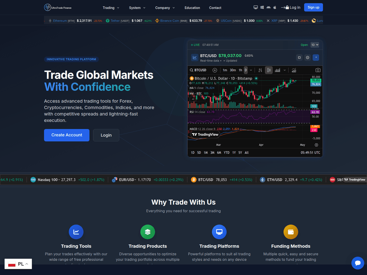 Screenshot von Ultratradefinance