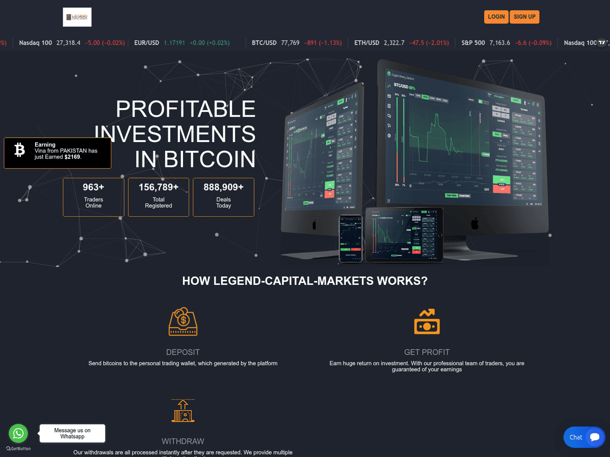 Screenshot von Legend Capital Markets