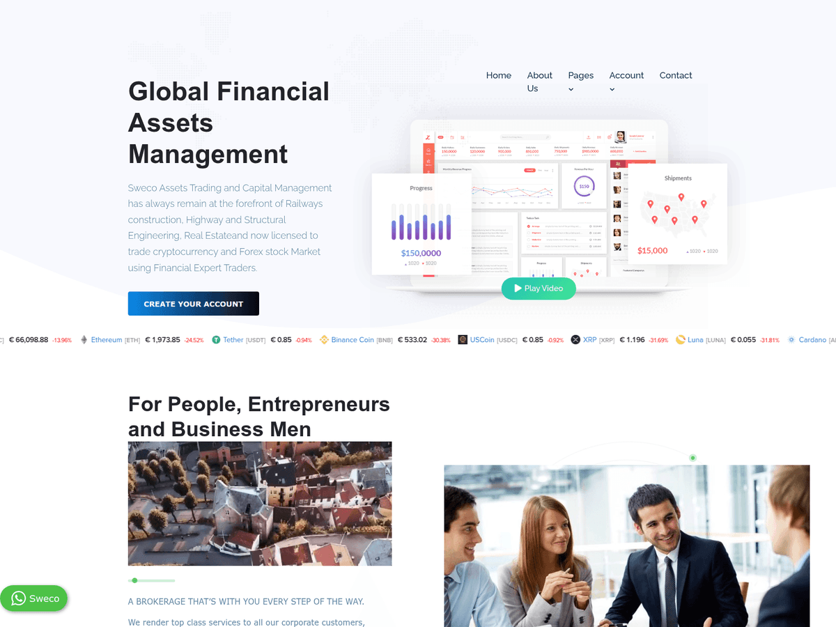Screenshot von Swecoasset Tradingltd