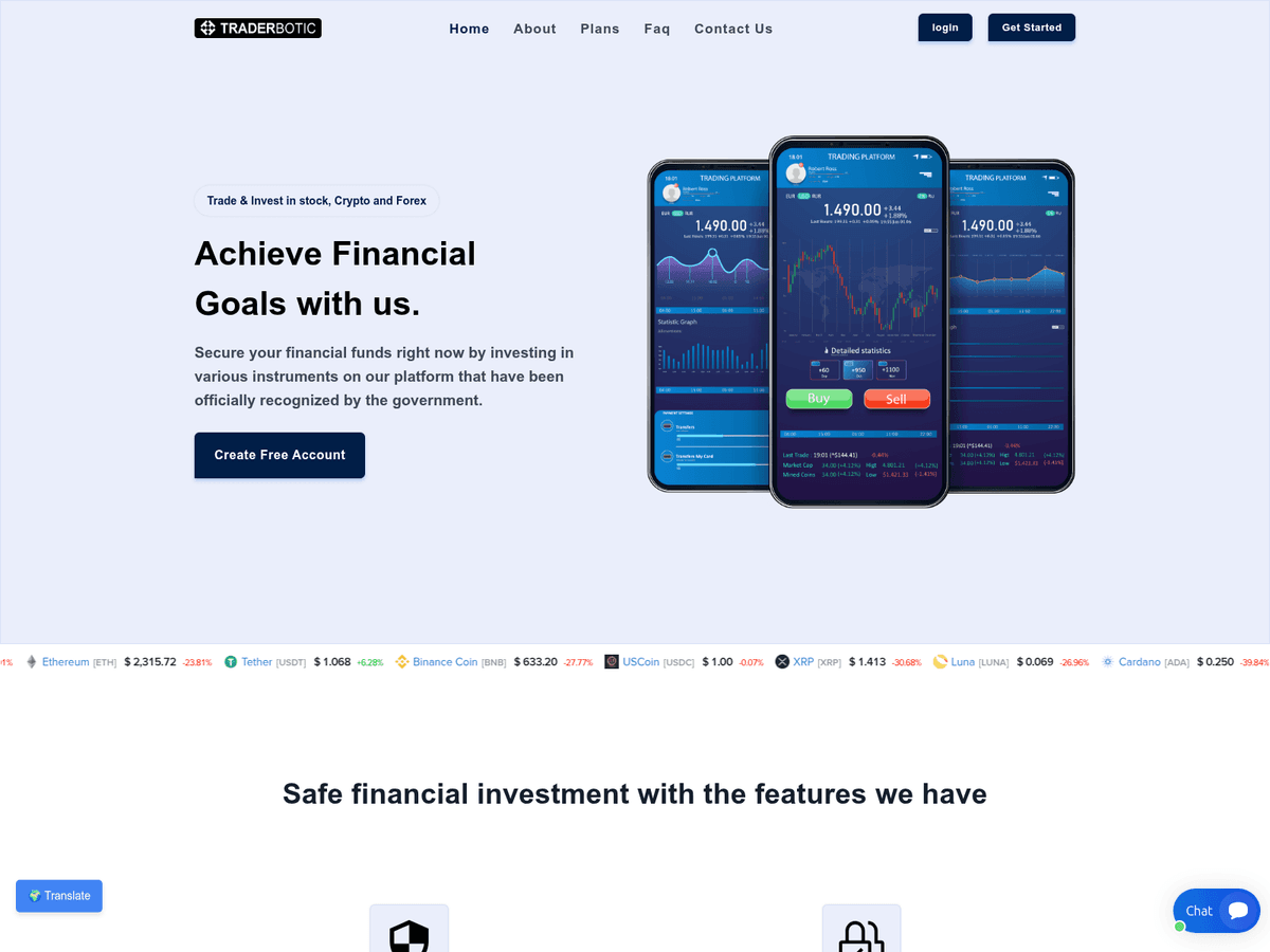 Screenshot von Traderboticpro