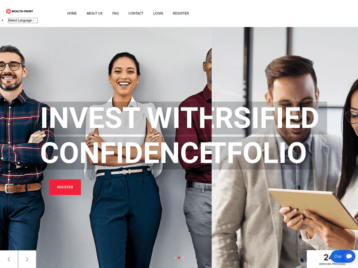 Screenshot der Webseite Wealth Front (wealth-front.vip)