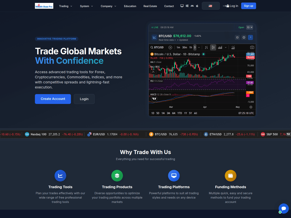 Screenshot von Wealthbasepro