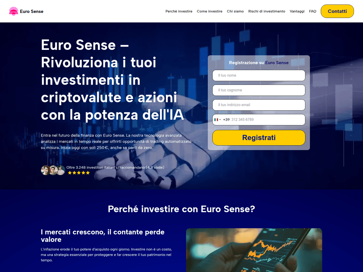 Screenshot der Webseite Eurosense It (eurosense-it.net)