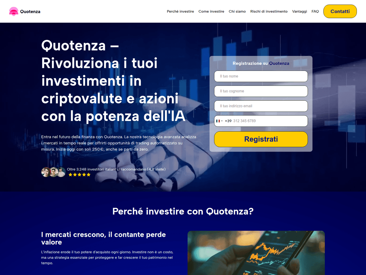 Screenshot der Webseite Quotenza It (quotenza-it.net)