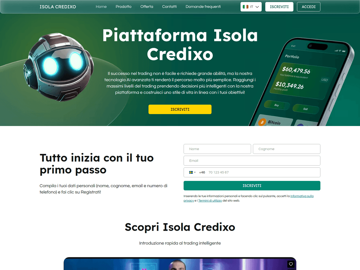 Screenshot von Isola Credixo