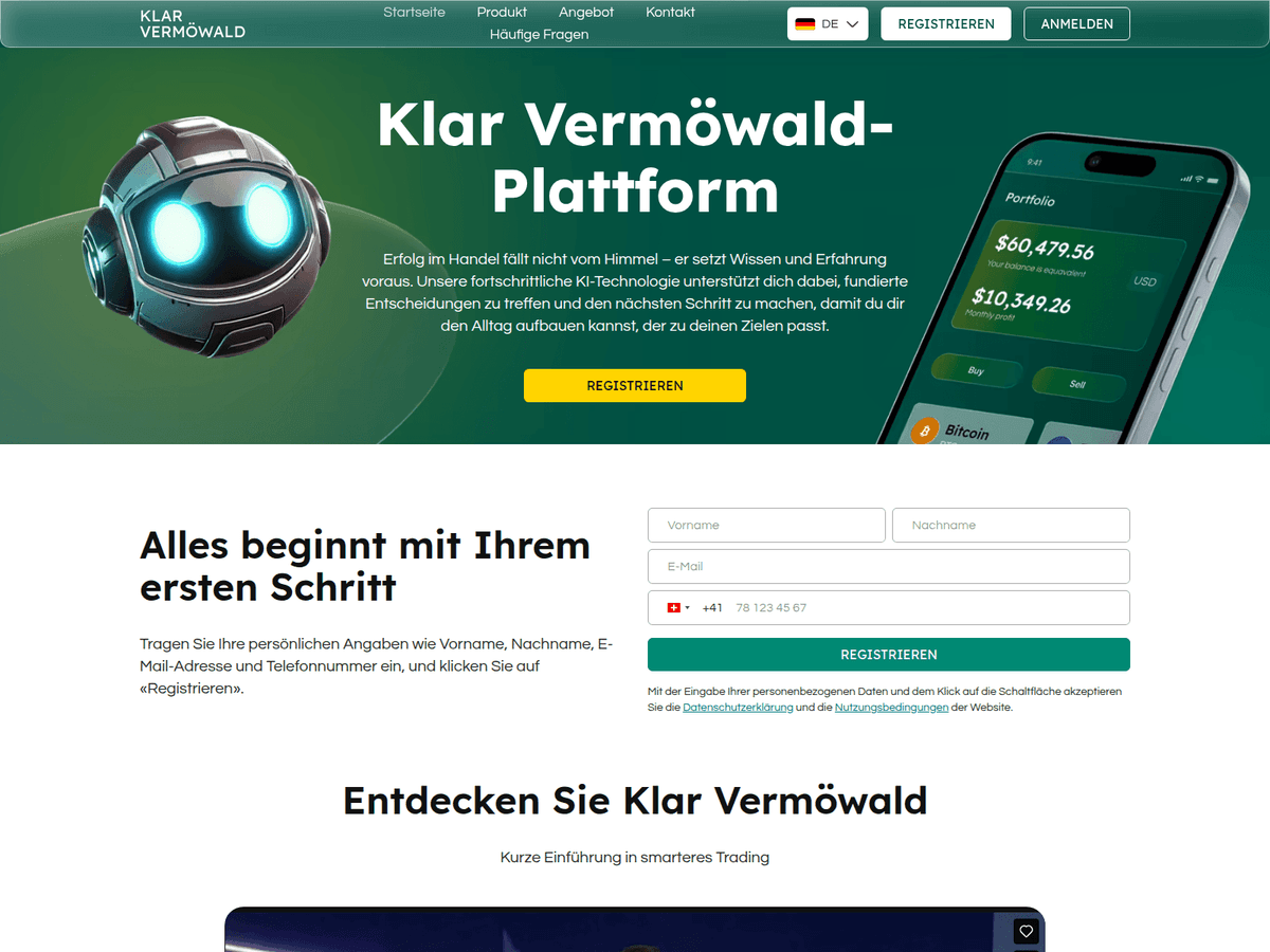 Screenshot von Klar Vermowald