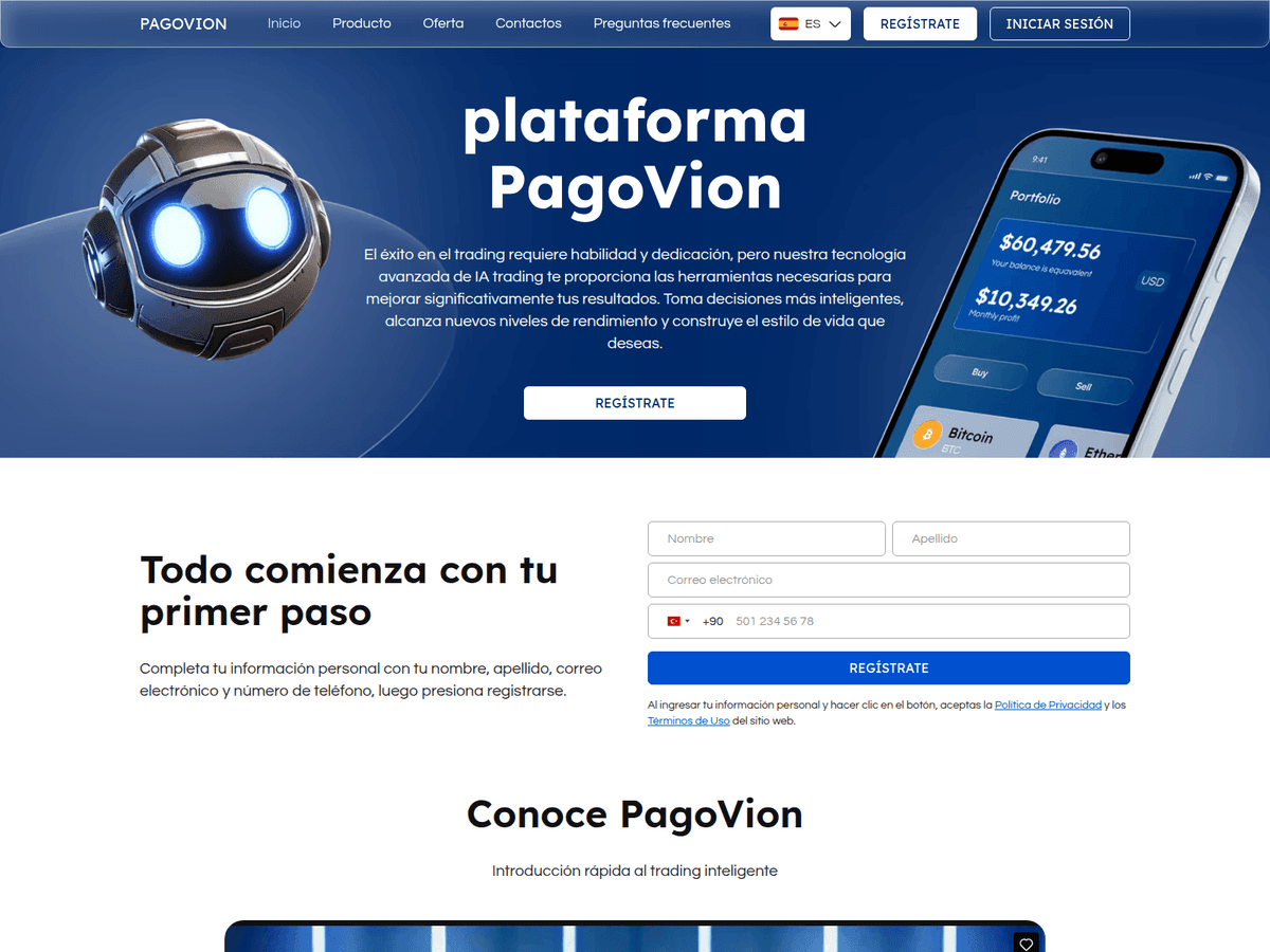 Screenshot von Pagovion