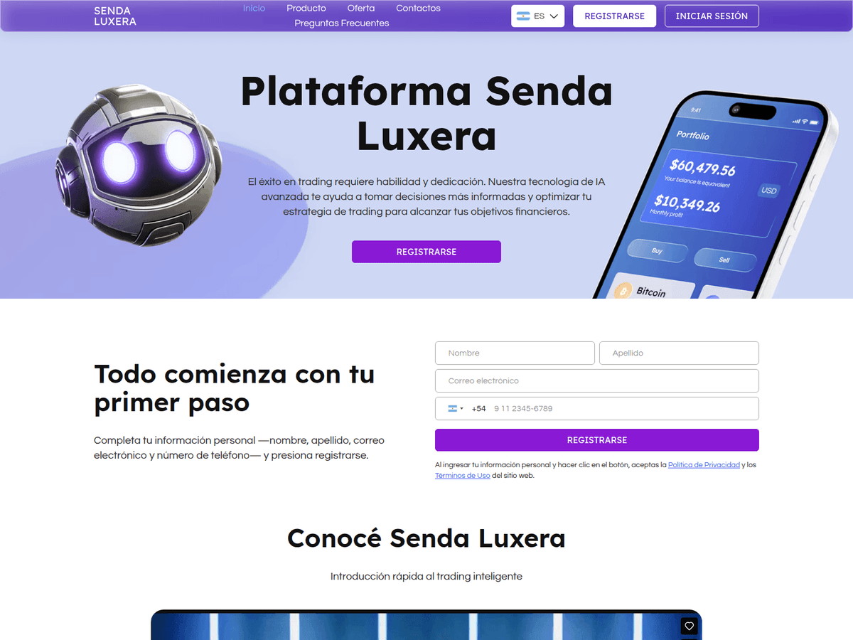 Screenshot von Senda Luxera
