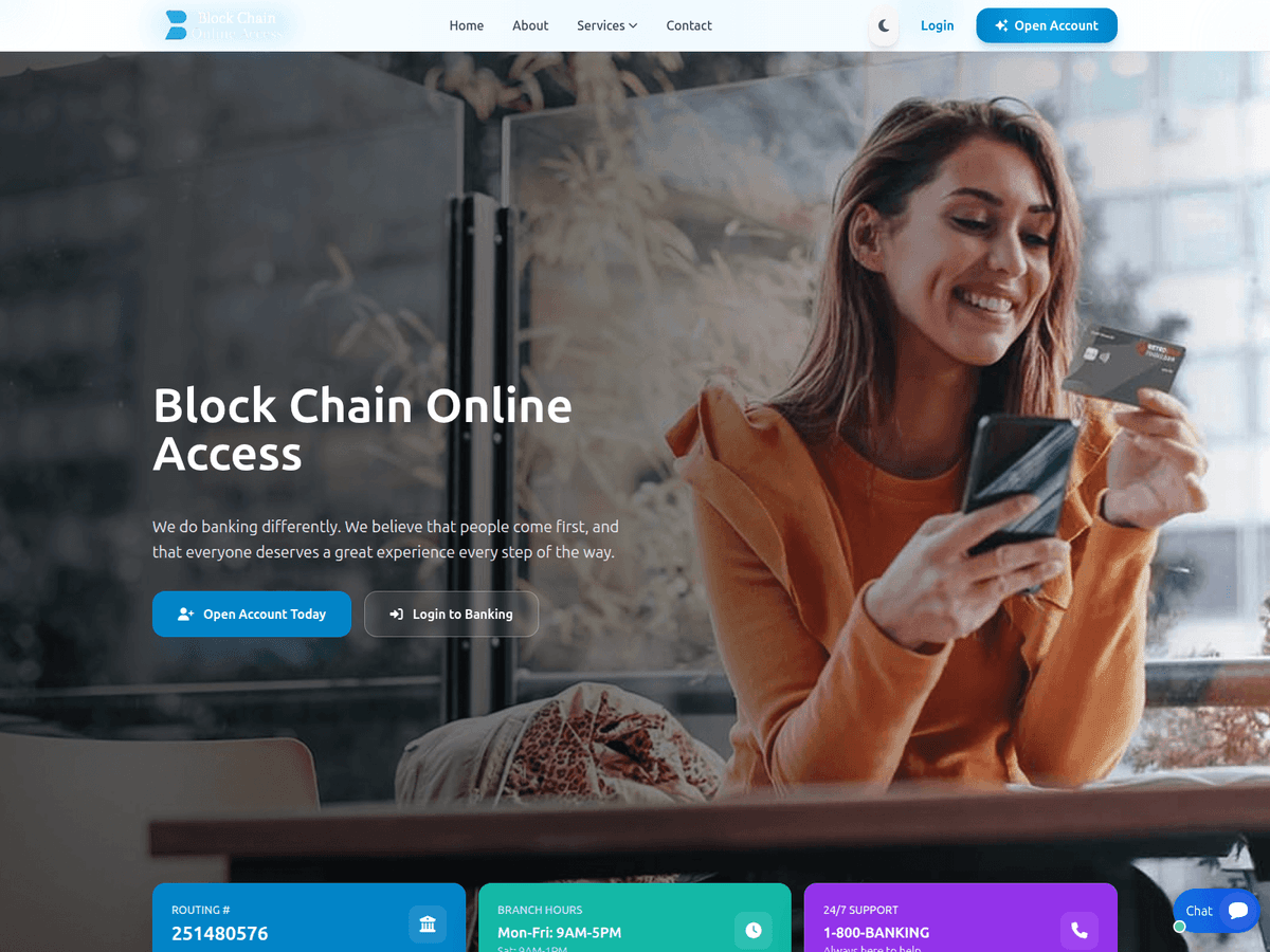 Screenshot von Blockchainonlineaccess