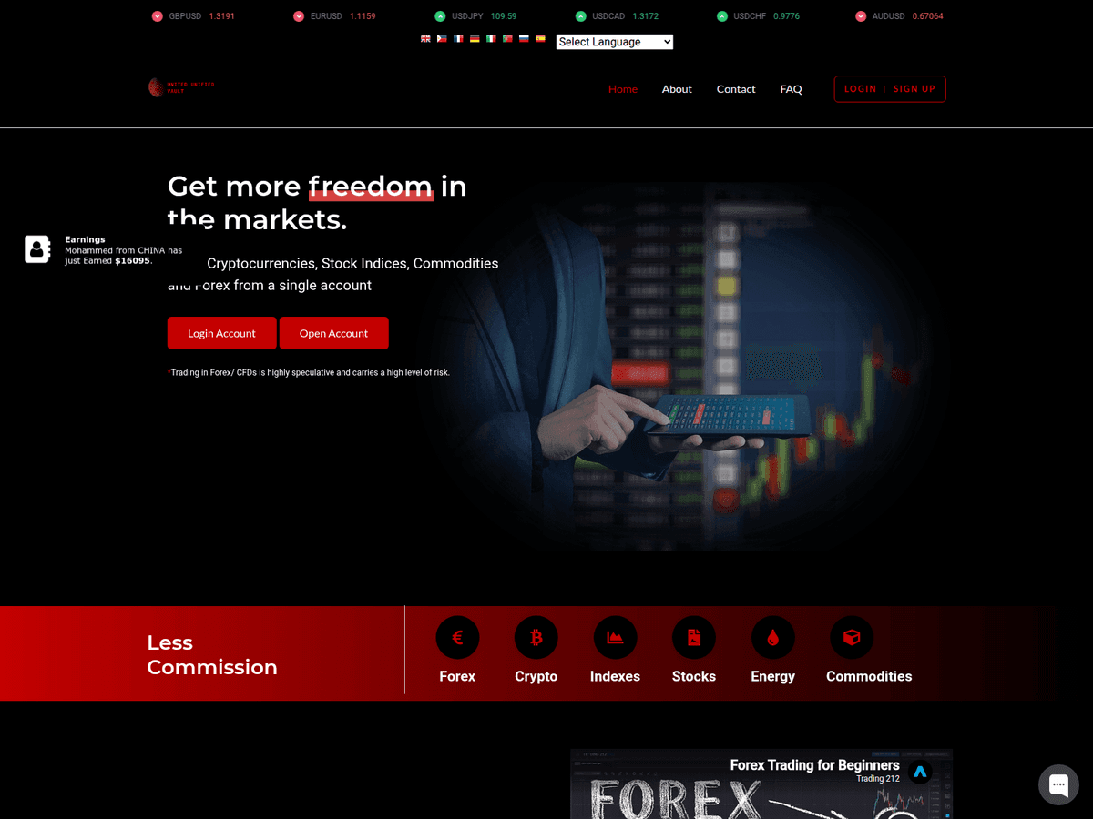 Screenshot der Webseite Unitedunifiedvault (unitedunifiedvault.org)