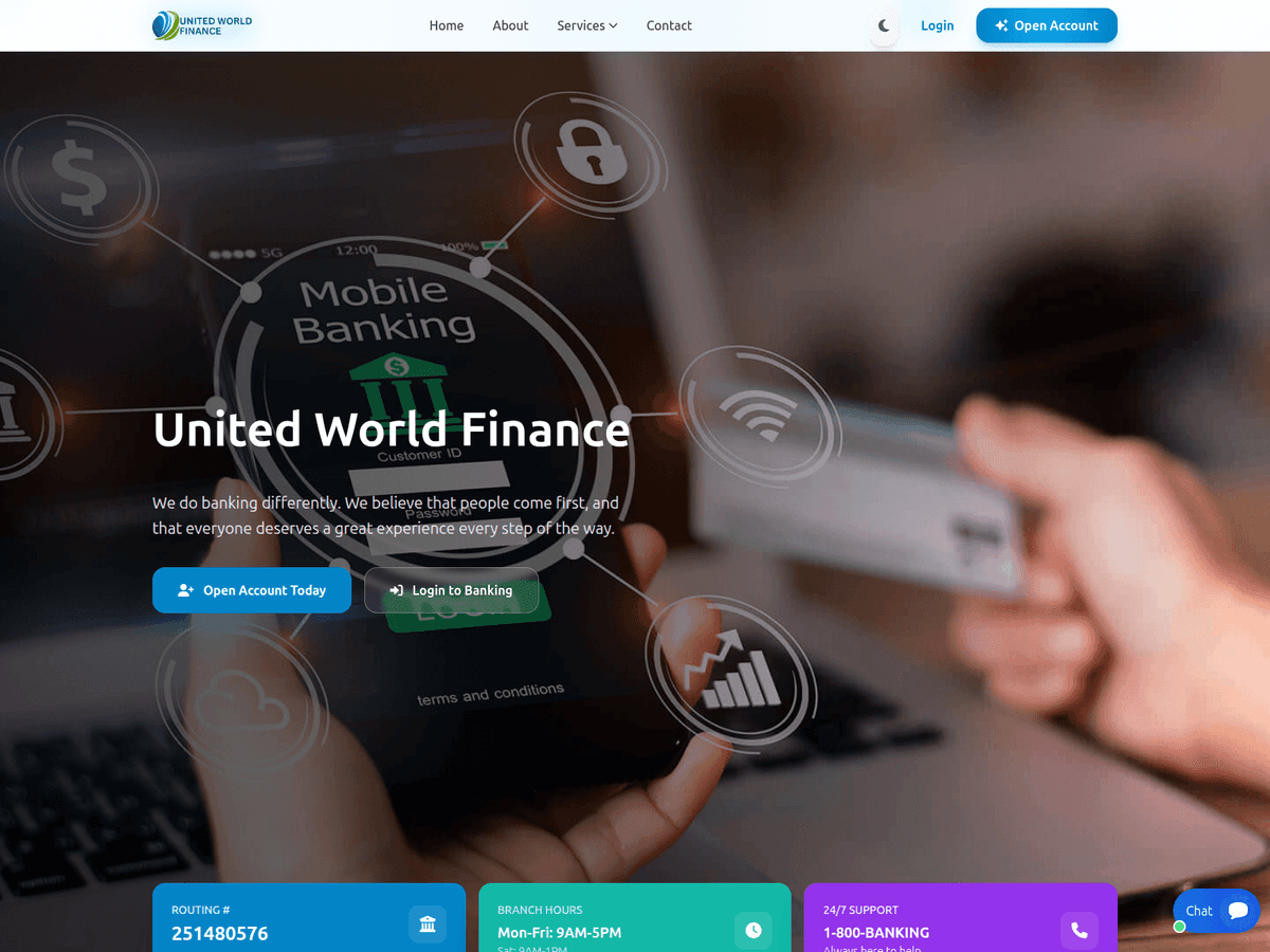 Screenshot der Webseite Unitedwf (unitedwf.org)