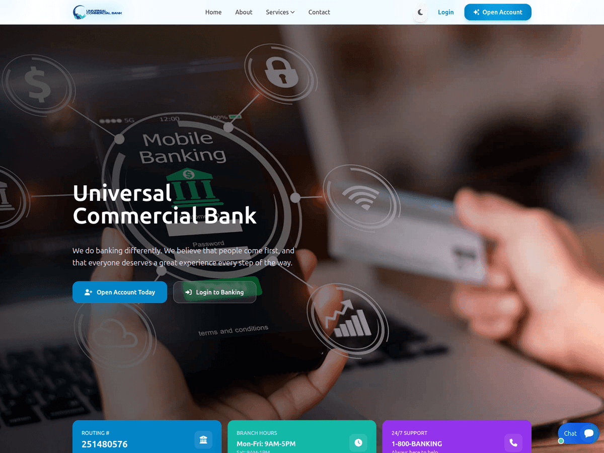 Screenshot der Webseite Universalcb (universalcb.org)