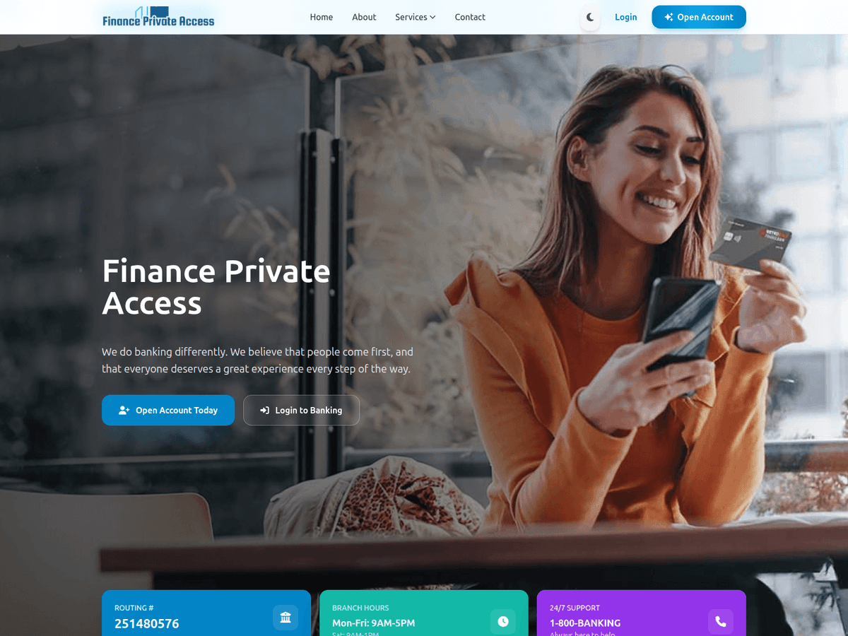 Screenshot von Financeprivateaccess